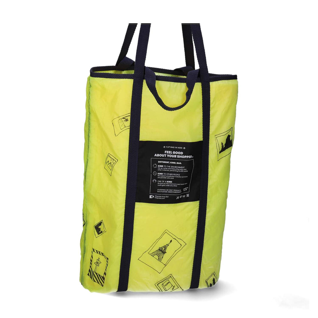 Upcycled Parachute Shopper -Hand Art