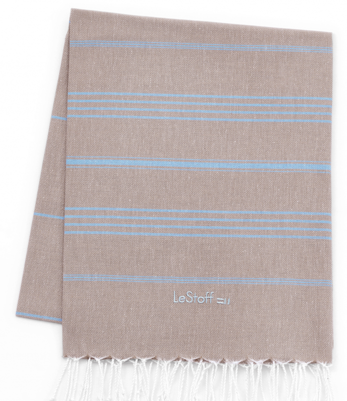 מגבת חמאם LeStoff - בג'- כחול