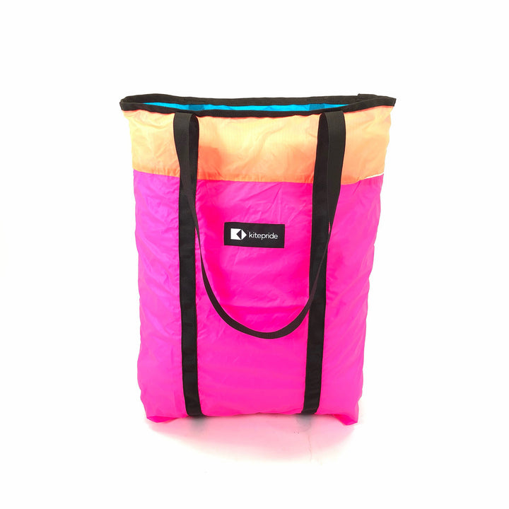 Shopper - Pink & Orange - KitePride Shopper - Pink & Orange - KitePride up-cycled recycled one of a kind fashion bags are repurposed from kitesurfing kite. Each bag is environmentally friendl